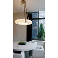 Oslo L1P Pendant Alabaster Chandelier, Halo Ring Chandelier With canopy Over Dining Table Chandelier Kevinstudiolives   