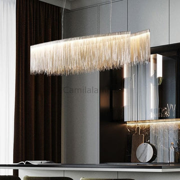 Alisa Luxury Length Chain Tassel Chandelier - thebelacan