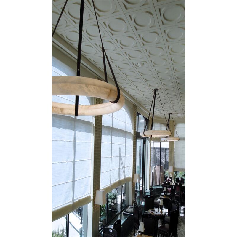 Oslo L1P Pendant Alabaster Chandelier, Halo Ring Chandelier With canopy Over Dining Table Chandelier Kevinstudiolives   