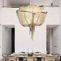 Alisa Luxury Double-Layer Aluminum Chain Tassel Chandelier - thebelacan