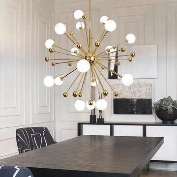 Camila Gold And White Chandelier D 40"