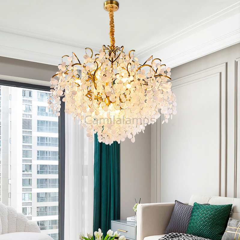 Thirza Brass Branch Crystal Chandelier - Ineffable Lighting