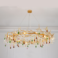 Avis Colorful Crystal Raindrop Branch Chandelier - Ineffable Lighting