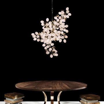 Pretty Grape Hanging Branch Chandelier Over kitchen Island - thebelacan