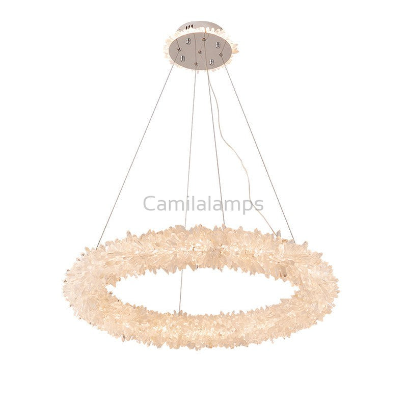 Round Luxury Rock Crystal Chandelier 32" D