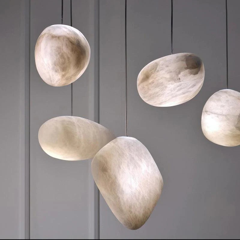 Kevin Laurel Handcrafted Alabaster Pendant Light, Natural Stone Lamp Pendant Light Kevinstudiolives   