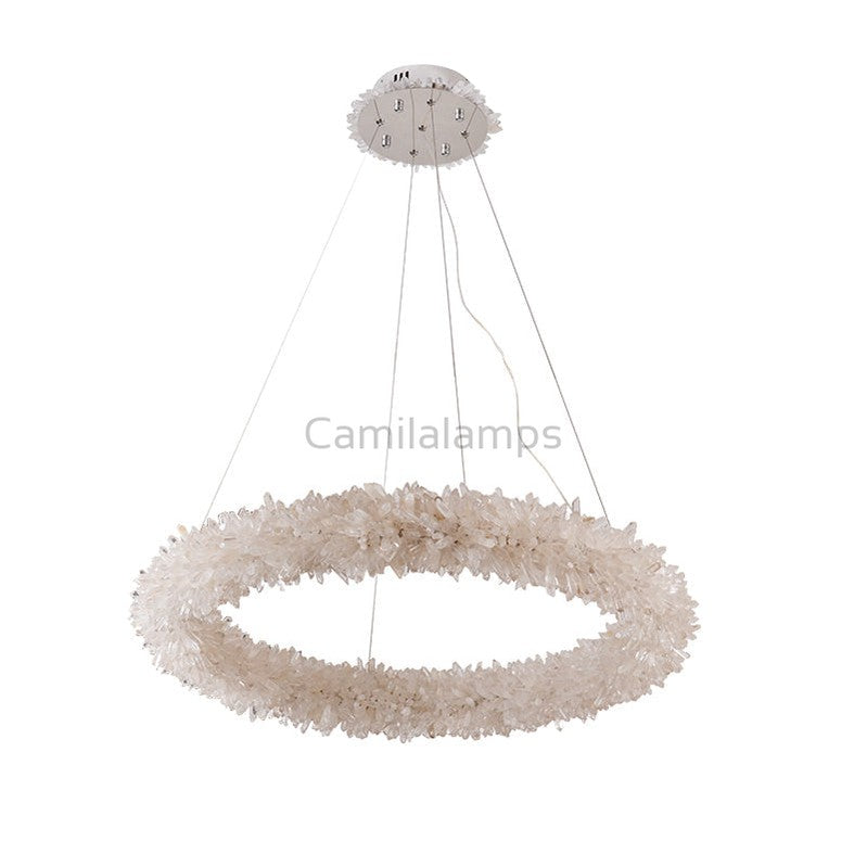 Round Luxury Rock Crystal Chandelier 32" D