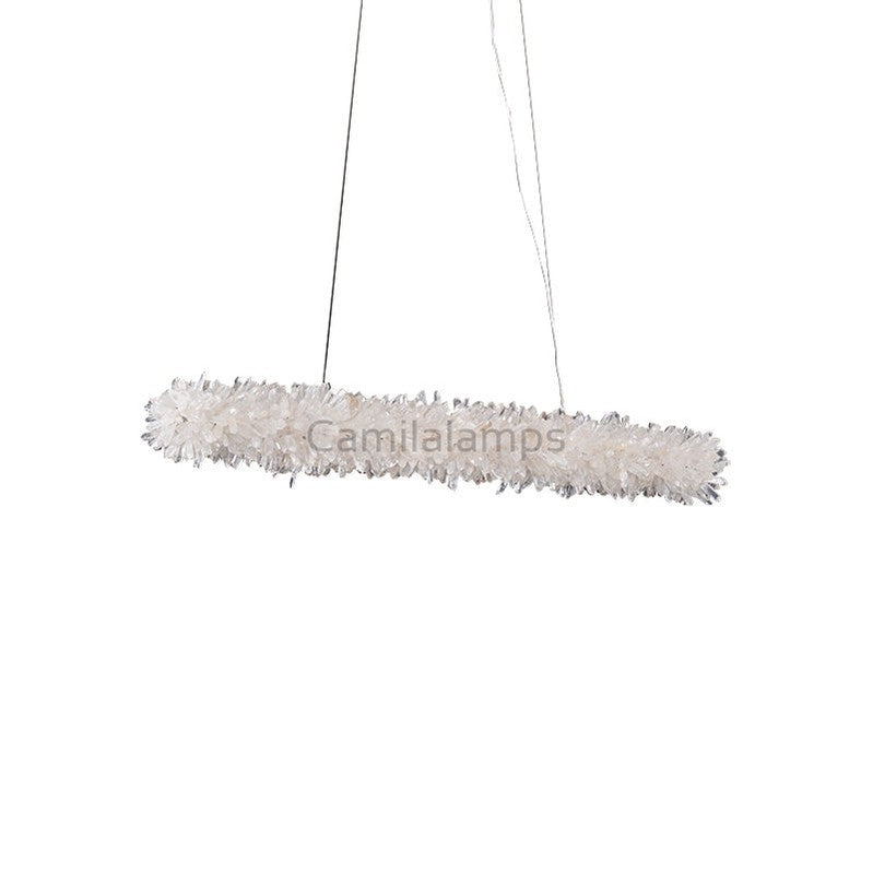 Rock Crystal Linear Chandelier for Kitchen Island