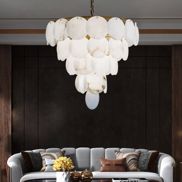 Kevin Aurora Round Chandelier Alabaster for Living Room Dining Table Chandelier Kevinstudiolives   