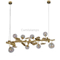 This Organic Glass Bubble Brass Branch Chandelier is artfully designed, it combines with the organic tree branch design, decorated with the metal leaves, creates a fruitfully ideas. it is a new interpretation for the new modern style.