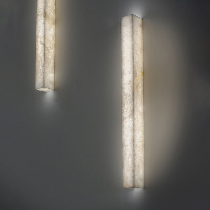 Kevin Flor Rectangular Modern Alabaster Wall Light Besides Bed Wall Light Fixtures Kevinstudiolives 23.6" H  