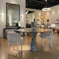 Oslo Pendant Alabaster Chandelier, Halo Ring Chandelier With Leather Chandelier Kevin Studio Inc   