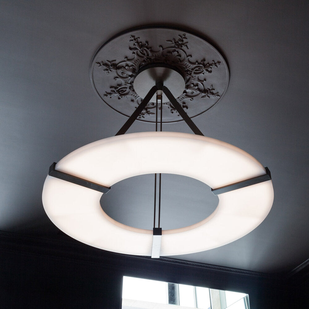 Kevin Madge Round Alabaster Plate Chandelier,  Illumination Lamps Chandelier Kevinstudiolives   