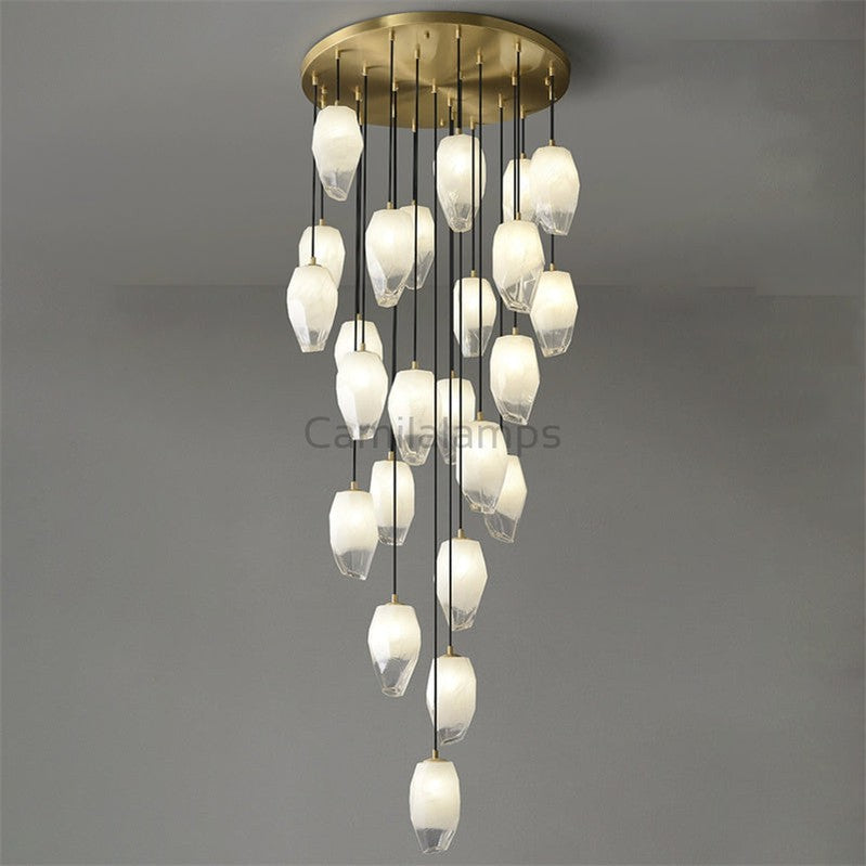 Vanessa glass long chandelier 24 Lights