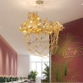 Della Modern Gold Leaf Living Room Chandelier - Ineffable Lighting