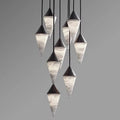 Kevin Hannah Alabaster Chandelier, Upscale Chandelier Lighting Chandelier Kevinstudiolives 9 Light-Black  