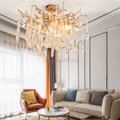 Agnes Brass Branch Crystal Ceiling Light - Ineffable Lighting