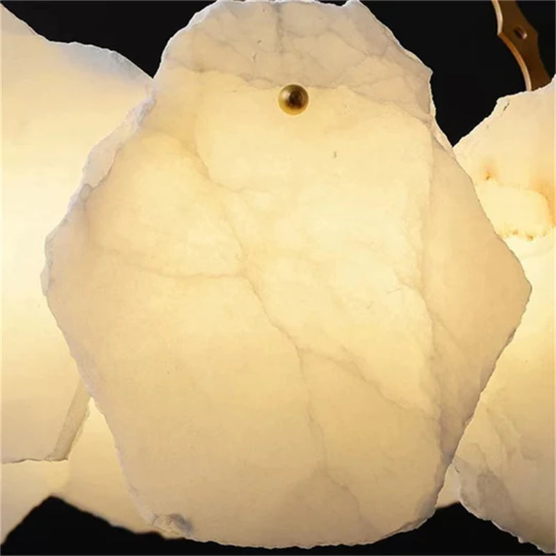 Noah Alabaster Modern Snowflake Round Chandelier chandelier Kevinstudiolives   