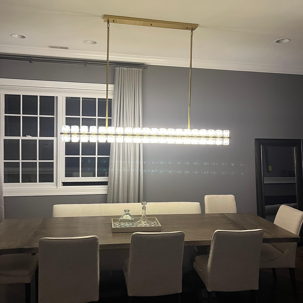 Arcachon led Rectangular Chandelier 72"