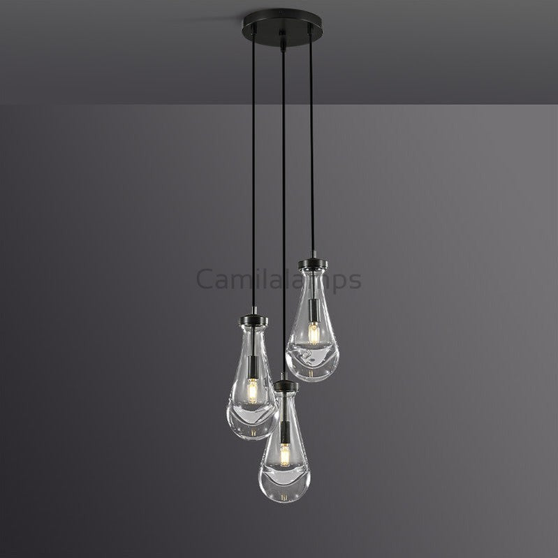 Raindrop 3-Light Cord Round Chandelier