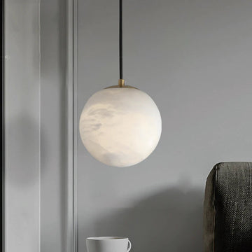 Kevin Hansa Alabaster Ball Pendant Light, Island Mini Pendant Light  Kevinstudiolives 5"D  