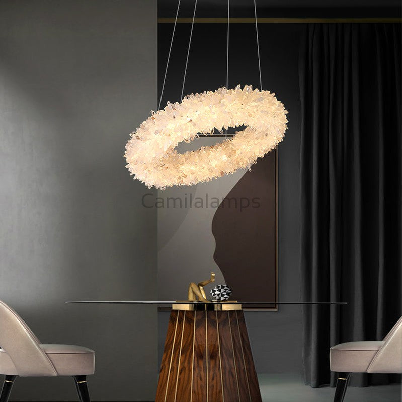 Derek Modern Crystal Cluster Round Chandelier - Ineffable Lighting