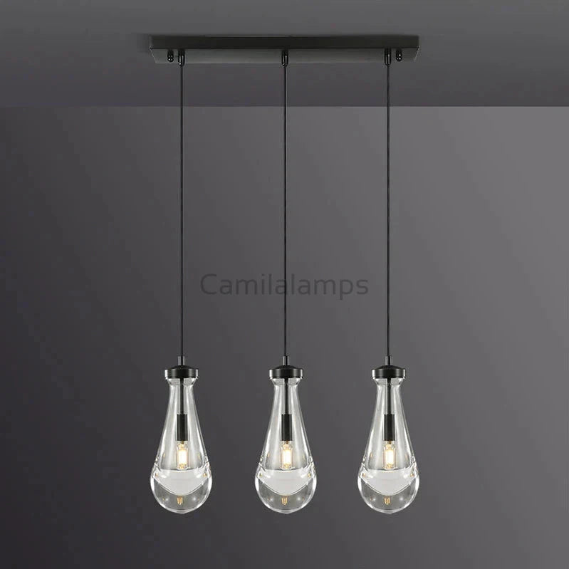 Raindrop 3-Light Cord Rectangular Chandelier