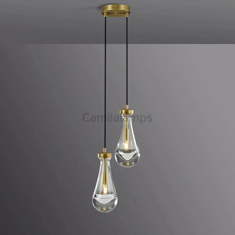 Raindrops 2-Light Cord Round Chandelier