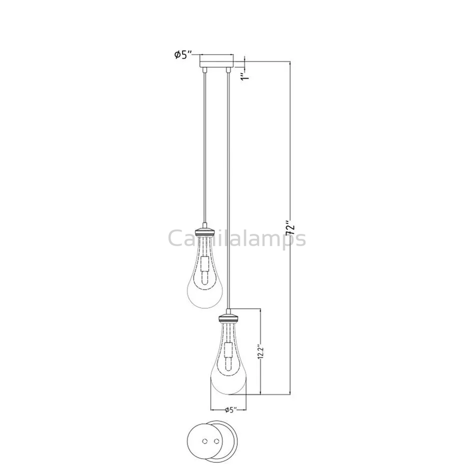 Custom Drew 2-light Raindrop Chandelier - Ineffable Lighting