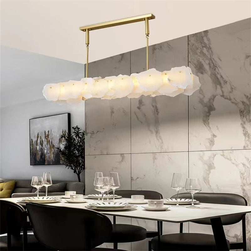 Noah Alabaster Modern Snowflake Linear Chandelier chandelier Kevinstudiolives   