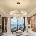 Isabel Postmodern Two-Tier Ring Crystal Chandelier - Ineffable Lighting