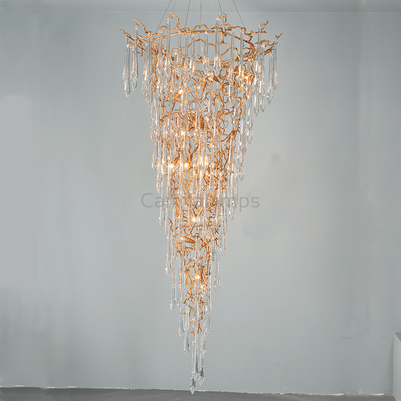 Cecily Crystal Branch Chandelier H 94.49" - Ineffable Lighting