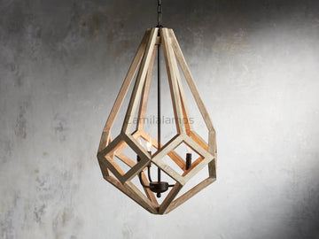 Wooden Prism Chandelier in Natural