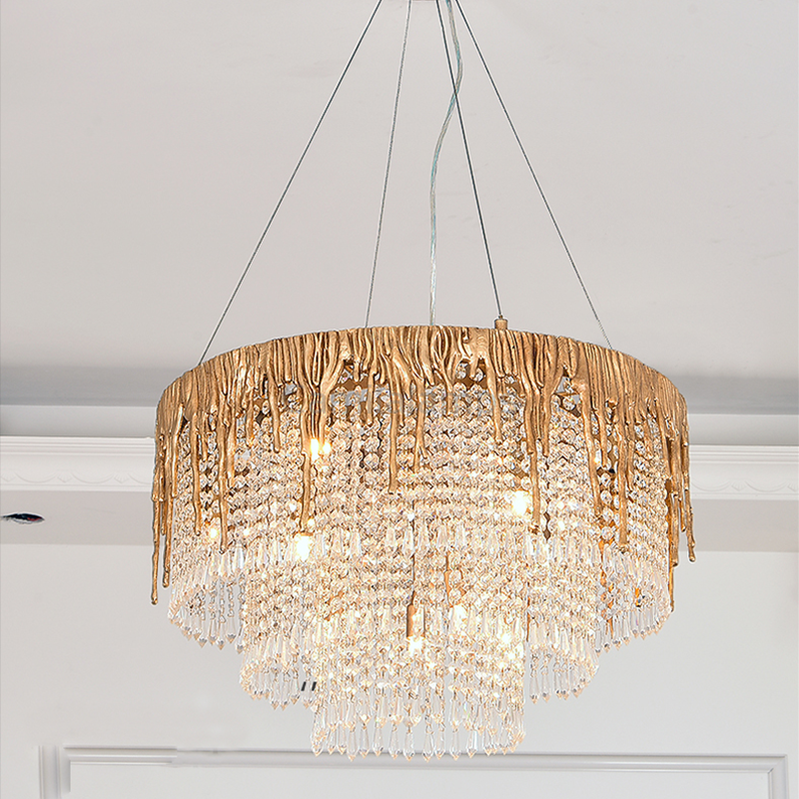 Round Multiple Tier Crystal Chandelier - Ineffable Lighting