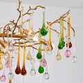 Avis Colorful Crystal Linear Branch Chandelier For Living Room - Ineffable Lighting