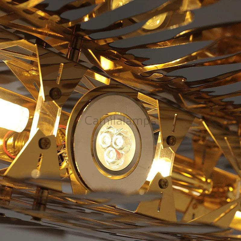 Clemo Island Gold Chandelier In Stainless Steel - Ineffable Lighting