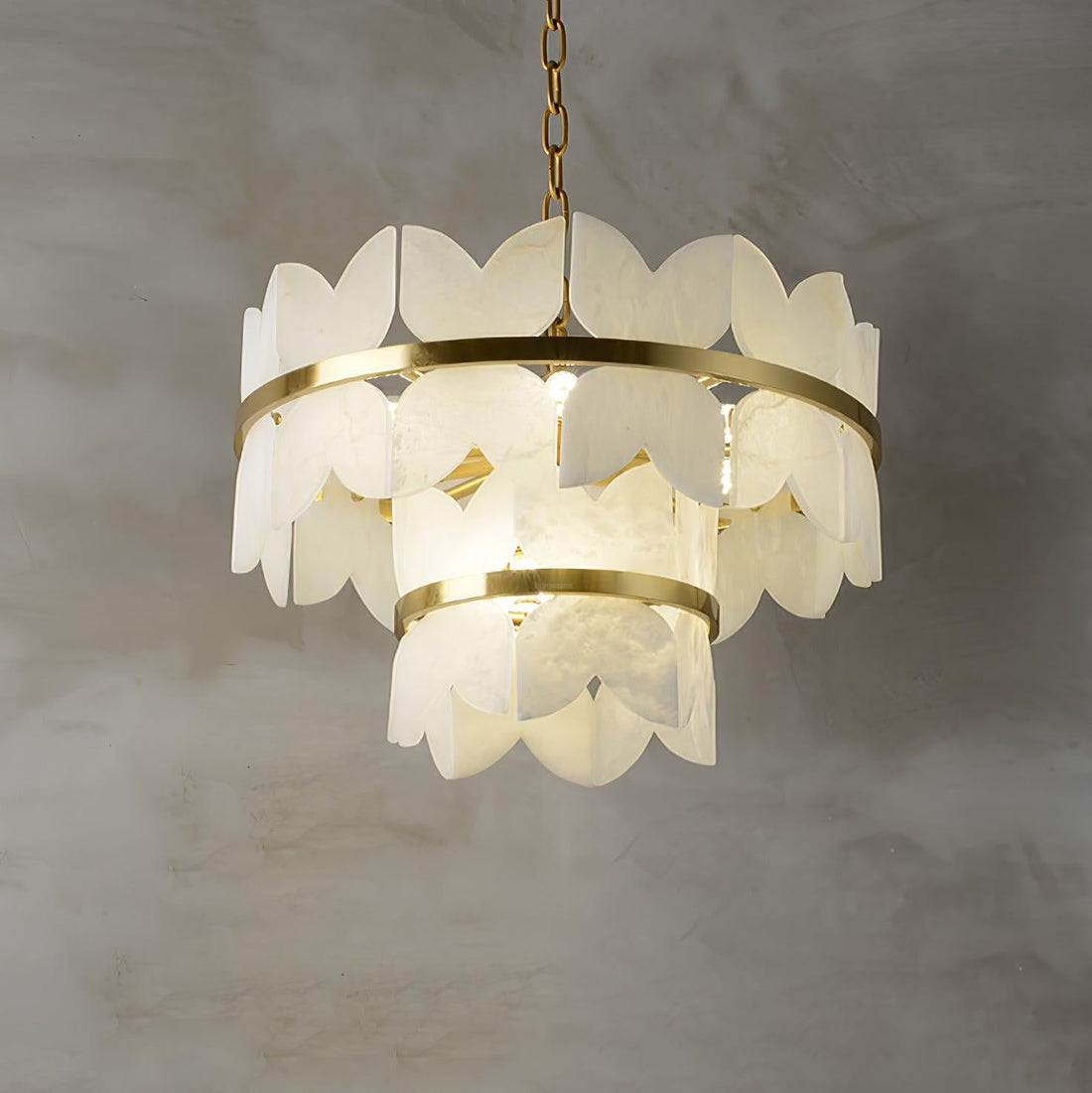 Alabaster Cloudscape Chandelier with 1/2 layer