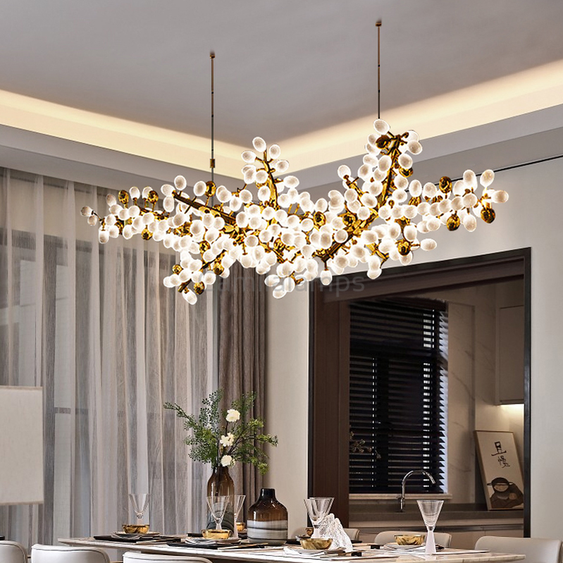 Modern Artistic Linear elegant grape Large chandelier - Ineffable Lighting