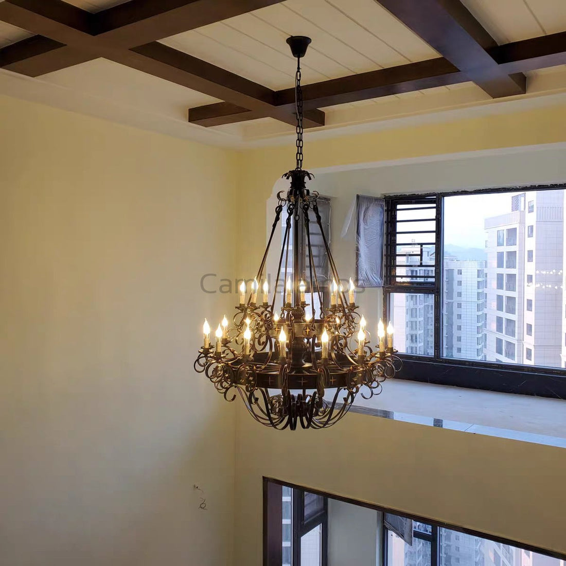 chandelier,chandliers,iron,black iron,art,extra large.oversize,huge,big,loft,foyer,villa,duplex hall,candle,living room,cafe