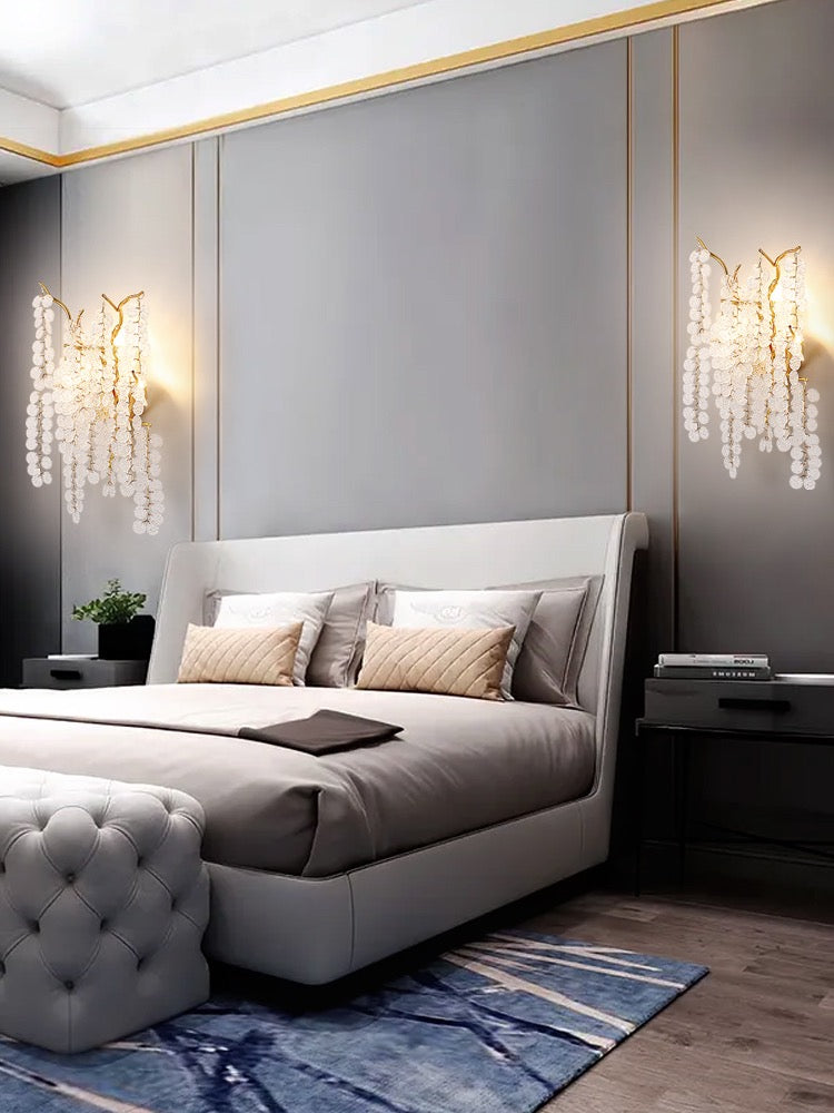 Kevin Elspeth Modern Round Gold Clear Crystal  Wall Sconce For Bedroom Wall Light Fixtures Kevinstudiolives   