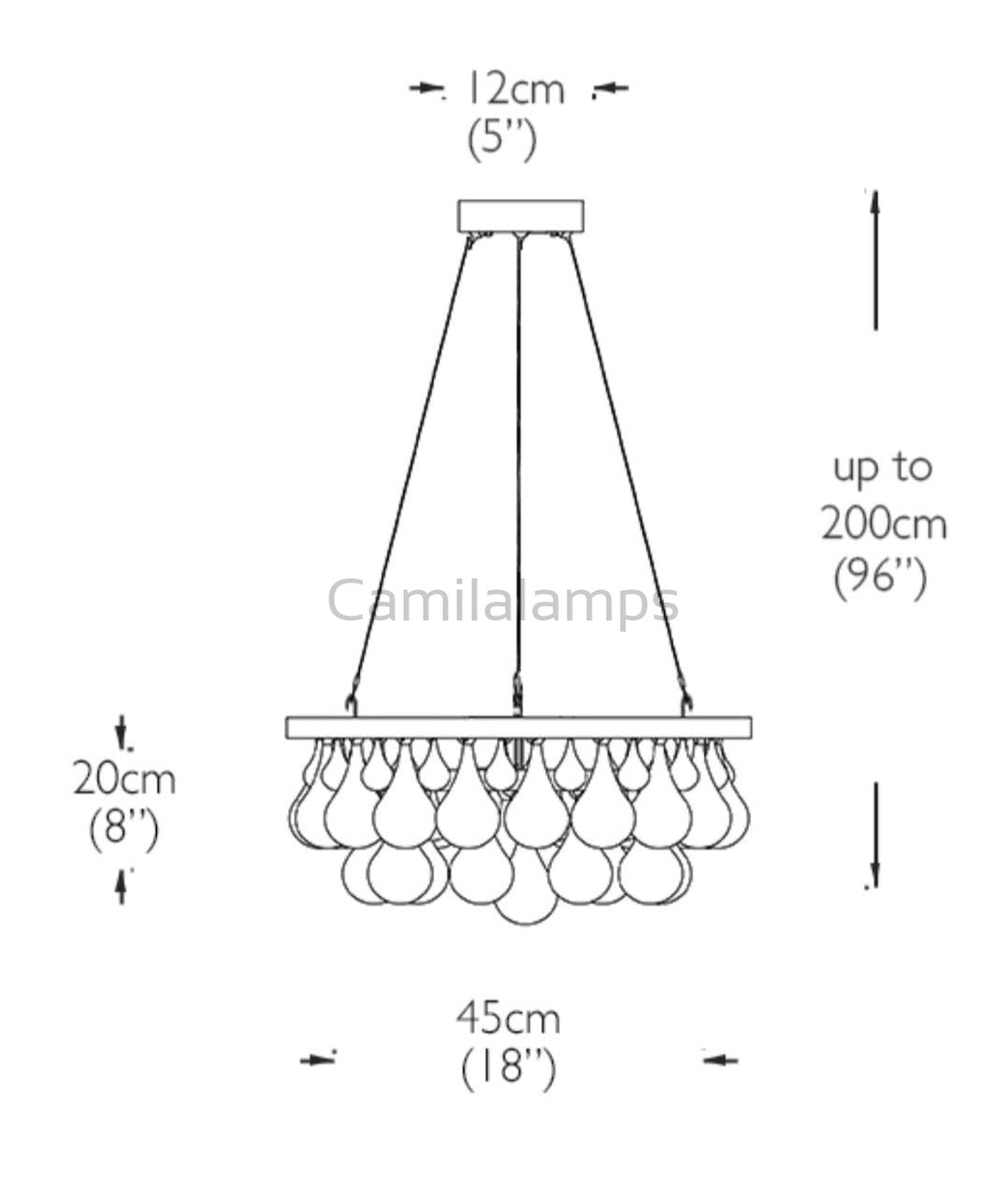 Artistic Pear Round Chandelier 18", Dining Room Round Chandelier