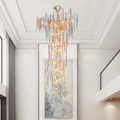 Dora Colorful Crystal Staircase Chandelier - Ineffable Lighting