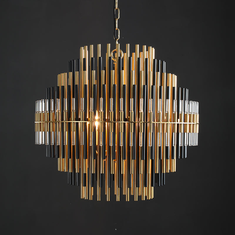 Emila Industrial Metal Tube Chandelier For Living Room