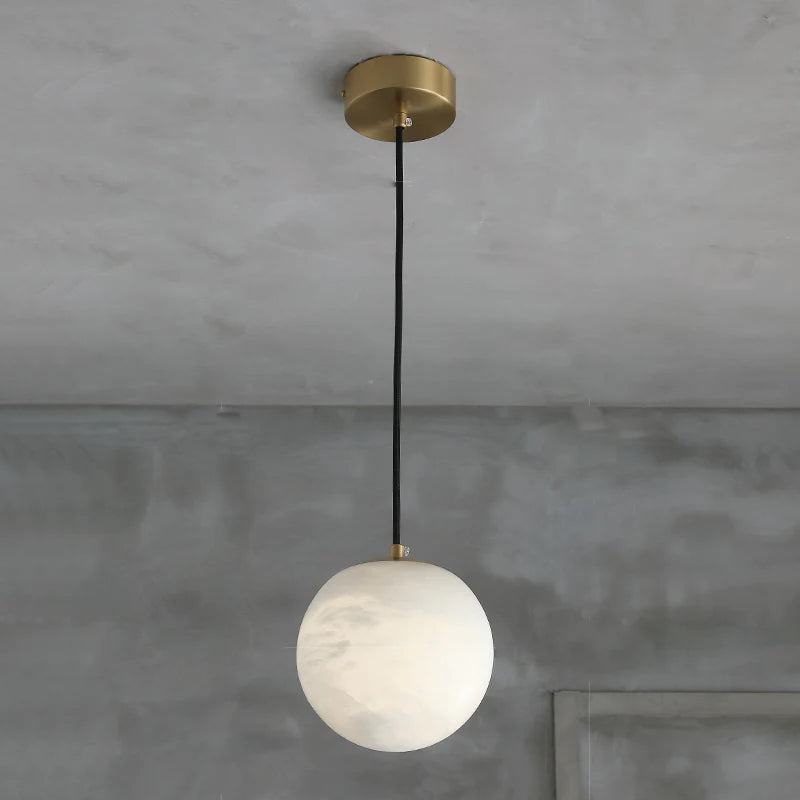 Kevin Hansa Alabaster Ball Pendant Light, Island Mini Pendant Light  Kevinstudiolives 5"D  