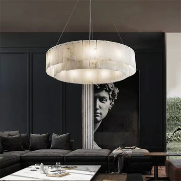 Brendra Alabaster 2-Tier Round Chandelier