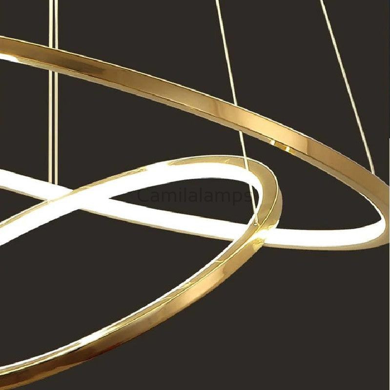 Multi Rings Modern Staircase Chandelier - Ineffable Lighting