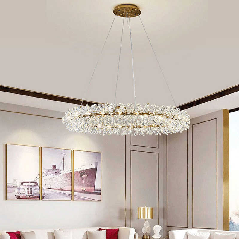 Isabel Postmodern Ring Crystal Chandelier - Ineffable Lighting