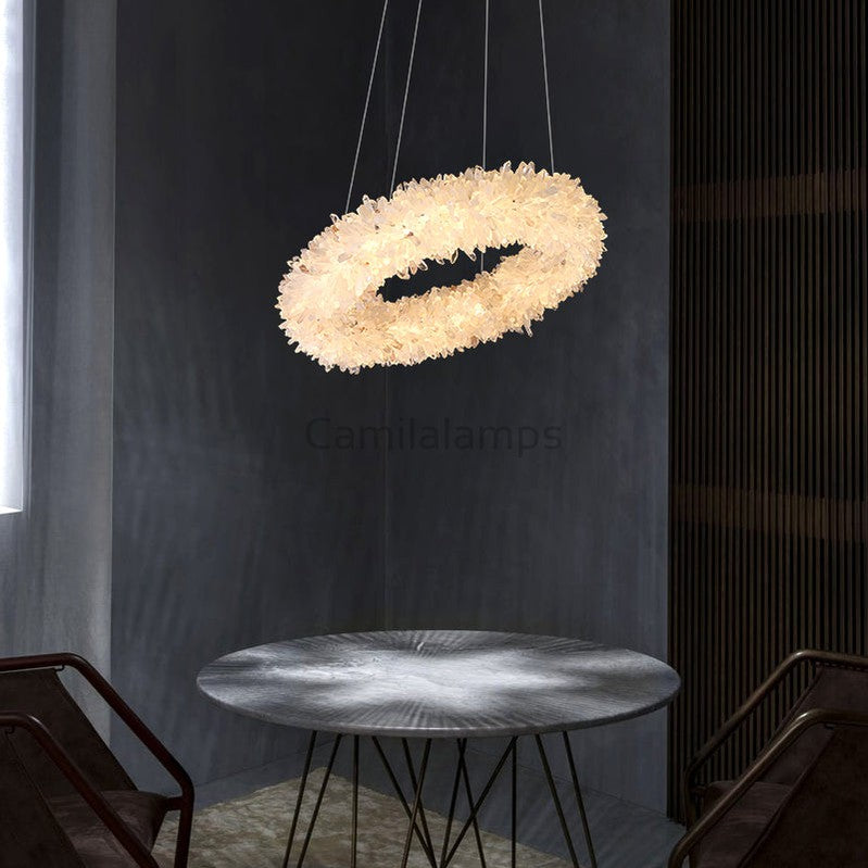 Derek Modern Crystal Cluster Round Chandelier - Ineffable Lighting