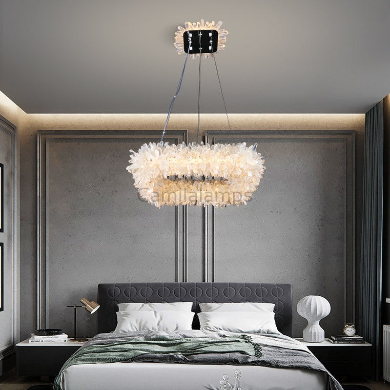 Derek Modern Crystal Cluster Square Chandelier - Ineffable Lighting