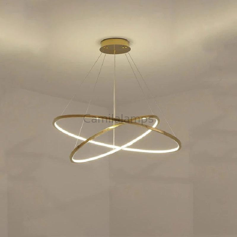 Multi Rings Modern Staircase Chandelier - Ineffable Lighting